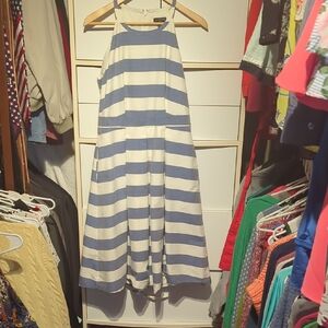 The Limited Gray and White Halter Sundress